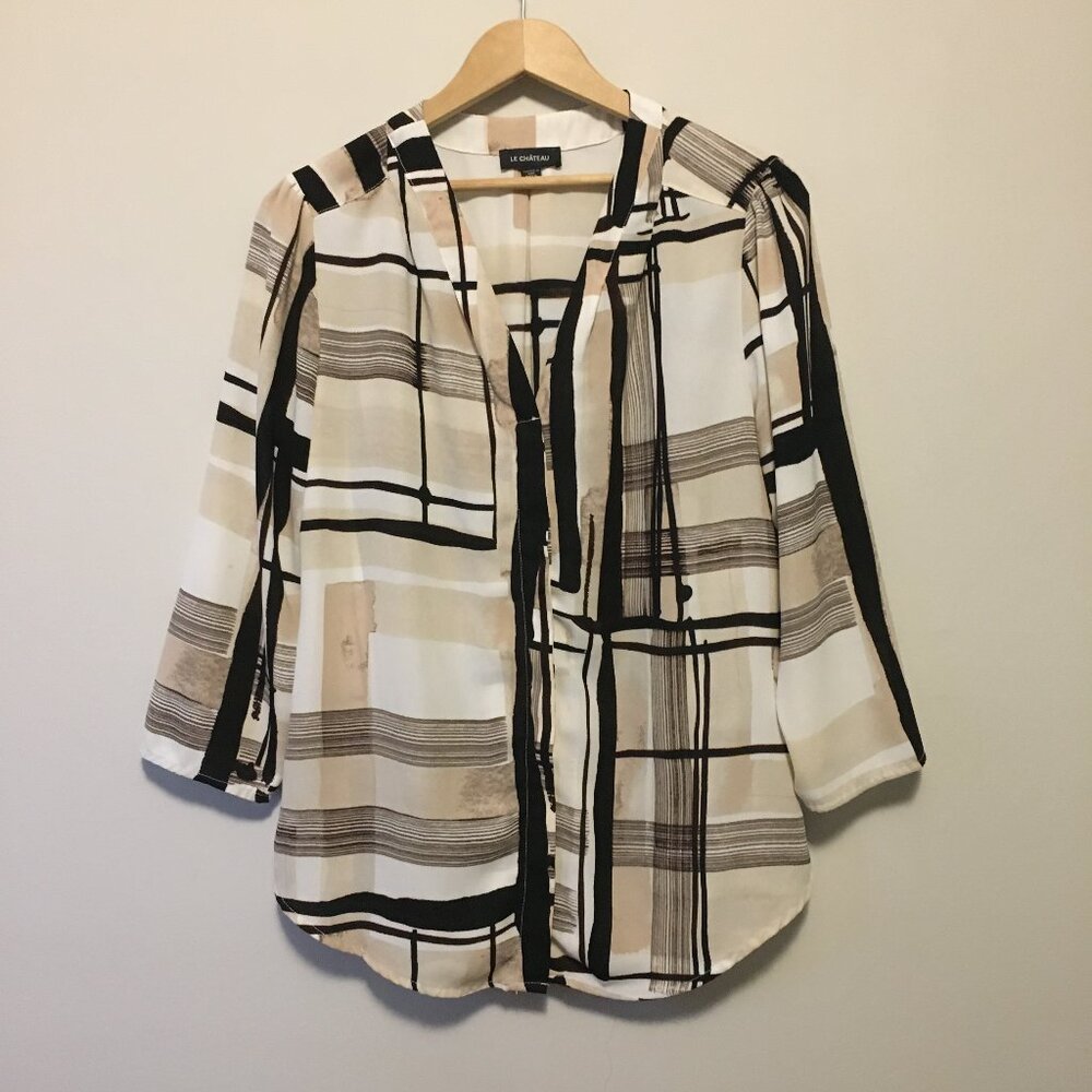 Bauhaus Le Chateau Geometric Abstract Colourblock Tunic - M